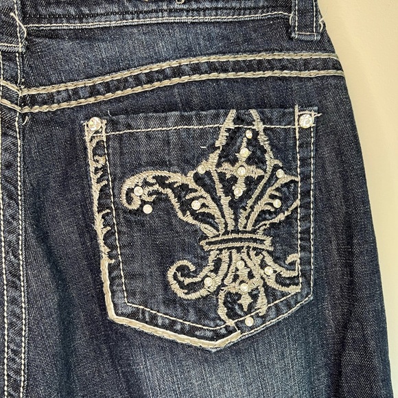 Ethyl Jeans Size 12 Classic Rhinestone Embellished Women’s Denim Jeans - Picture 7 of 13